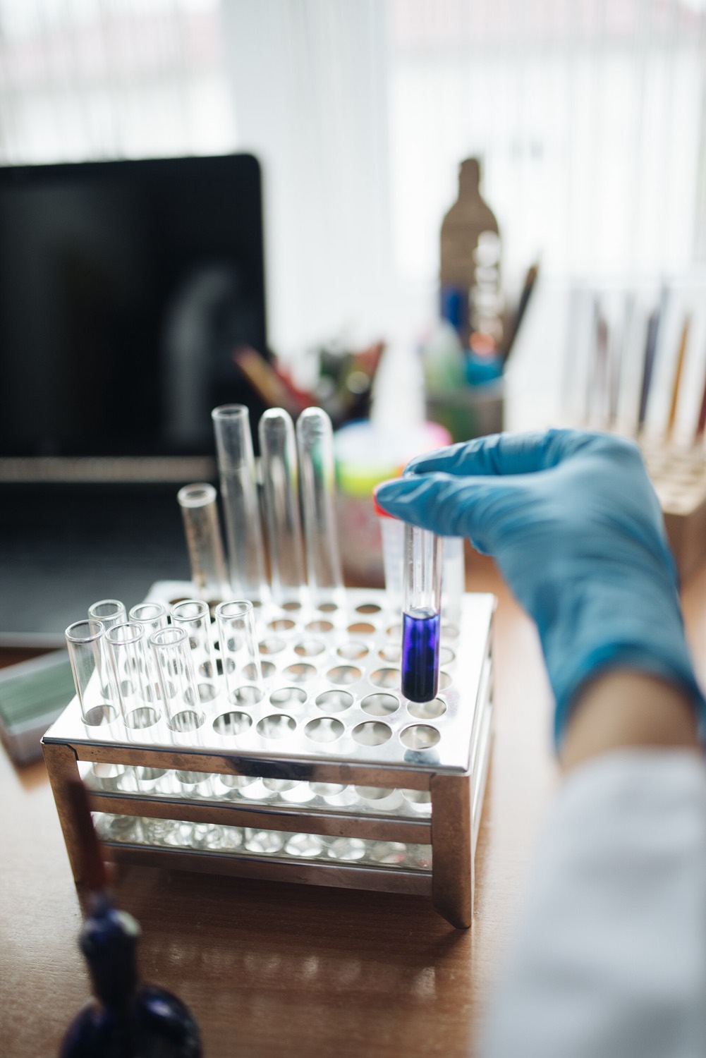 A researcher reviewing study results